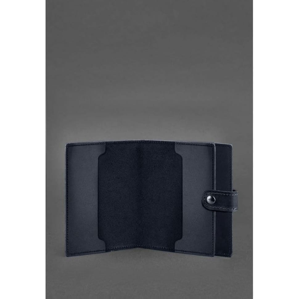 Шкіряна обкладинка-портмоне для посвідчення офіцера 11.0 темно-синя Crazy Horse