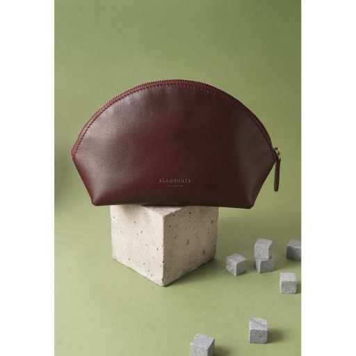 Женская кожаная косметичка 8.0 Бордовая