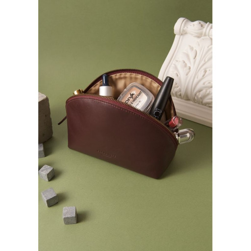 Женская кожаная косметичка 8.0 Бордовая