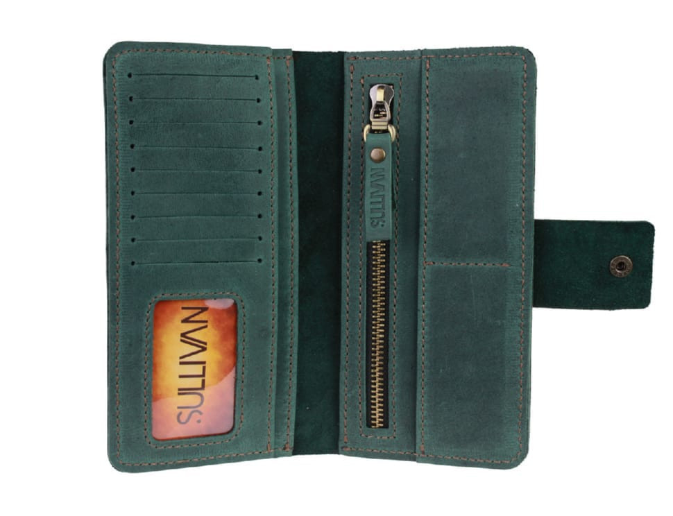 Кошелек женский большой кожаный SULLIVAN 80239(10) зеленый