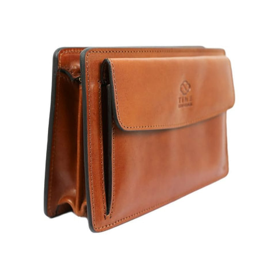 Шкіряний гаманець-клатч - Decameron - Коньячно-коричневий колір - Time Resistance 5225501
