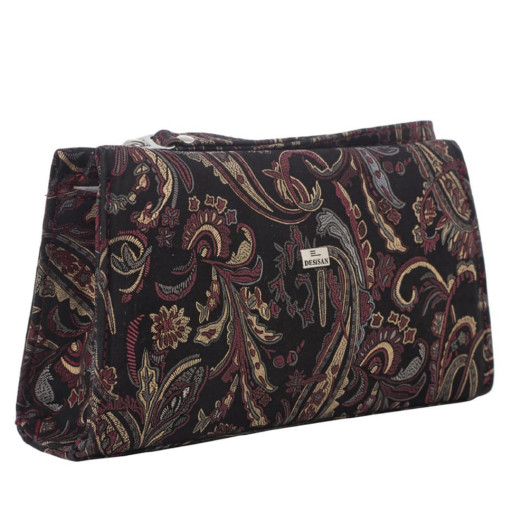 Косметичка шкіряна Desisan 2-697 темно-червоні квіти