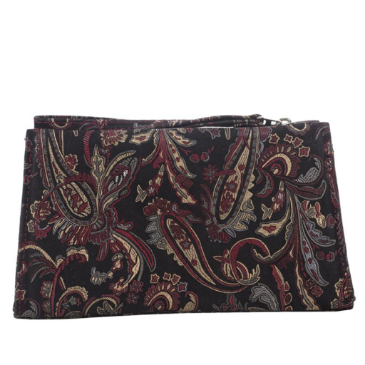 Косметичка шкіряна Desisan 2-697 темно-червоні квіти