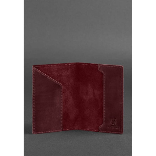 Шкіряна обкладинка для паспорта з американським гербом бордова