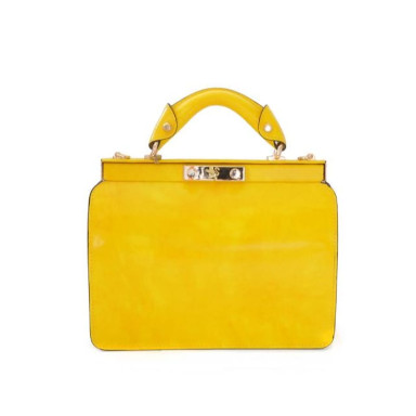 Pratesi RYE153 - Vittoria Colonna Lady Bag in cow leather Radica Yellow