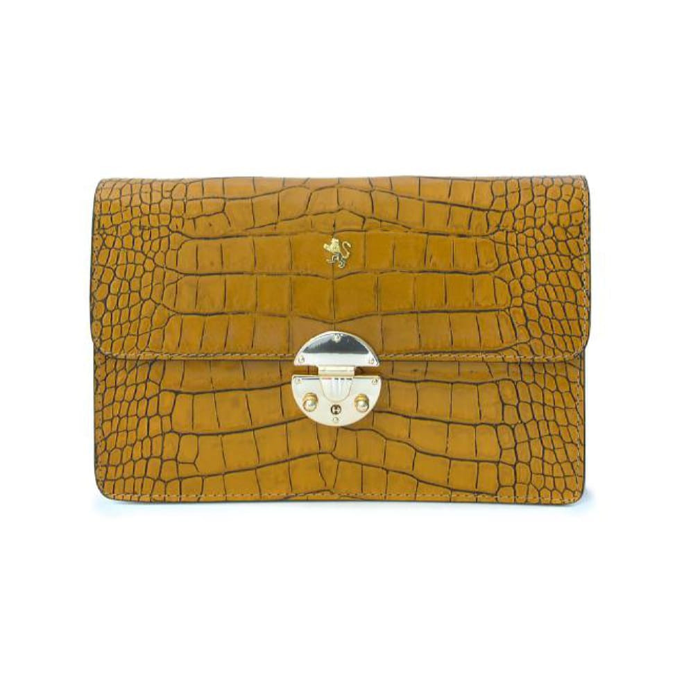 Pratesi KSE202/D - Lucrezia De' Medici King Cross Body Bag in cow leather King Mustard