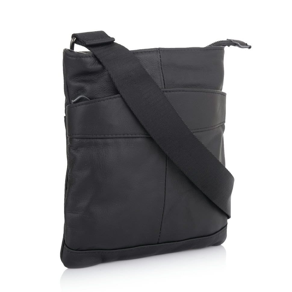 Чоловіча шкіряна сумка через плече BUFFALO BAGS M703A чорна