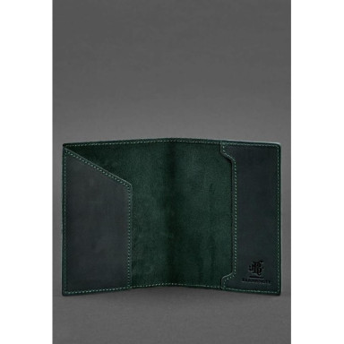 Canadian coat of arms leather passport cover green Crazy Horse