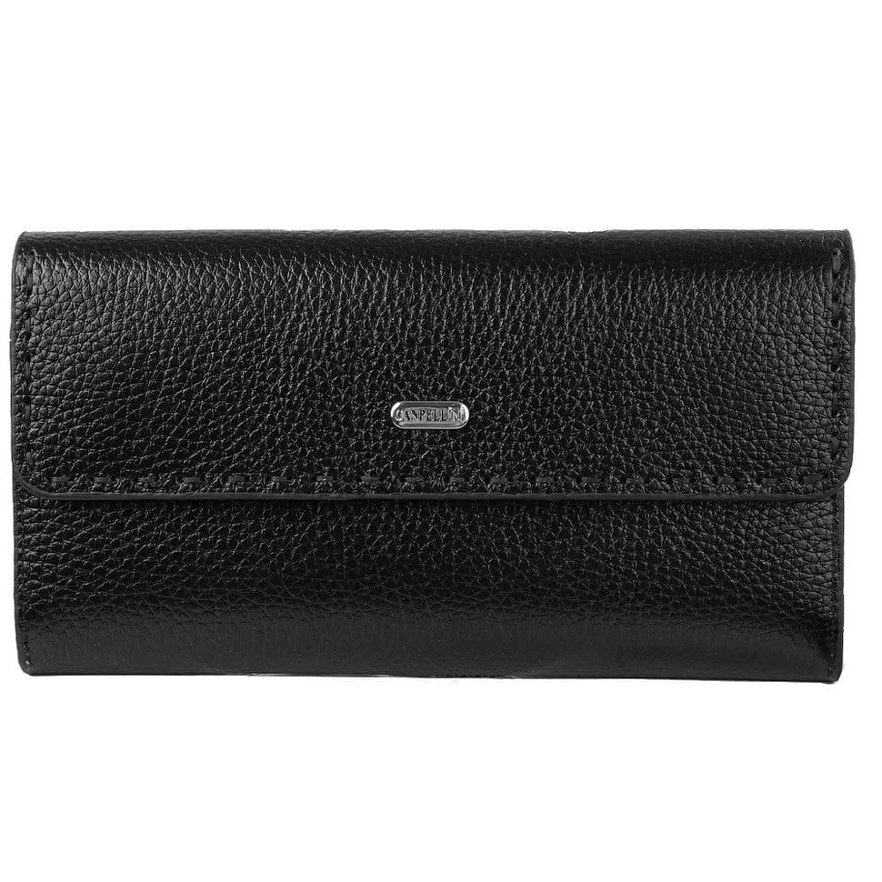Гаманець жіночий шкіряний CANPEL 2026-7 DM чорно-червоний флотар