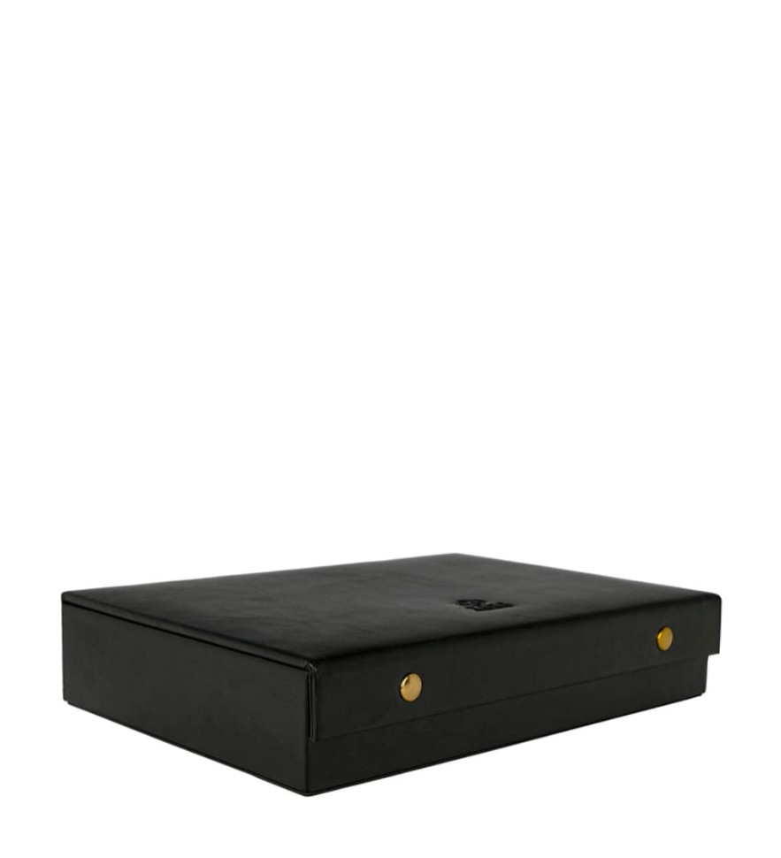 Womens Leather Jewelry Box Accessory Box - The Line of Beauty - Black color -  Time Resistance 5239401