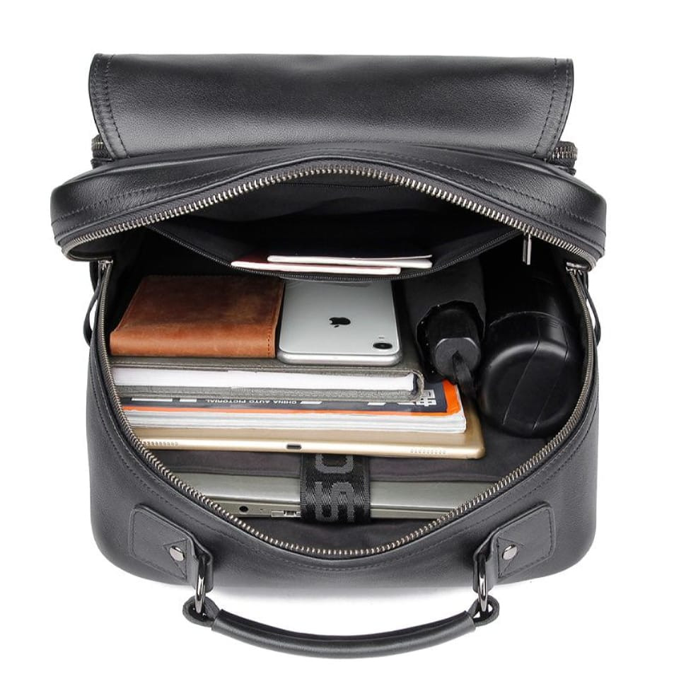 Шкіряний чоловічий рюкзак JD2755A John McDee чорний