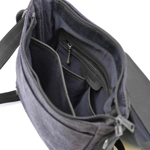 Сумка через плече розміру А4 з парусини та шкіри RAG-6601-3md TARWA