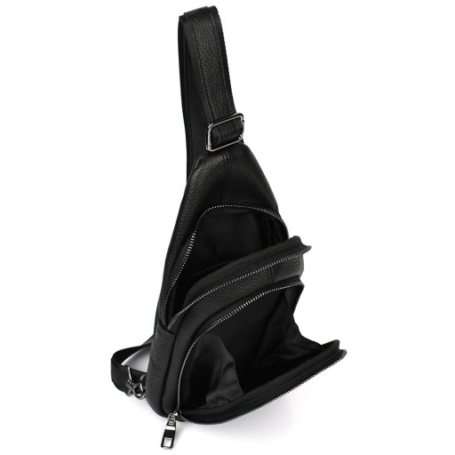 Чоловічий шкіряний рюкзак слінг Limary Lim-181FA чорний флотар