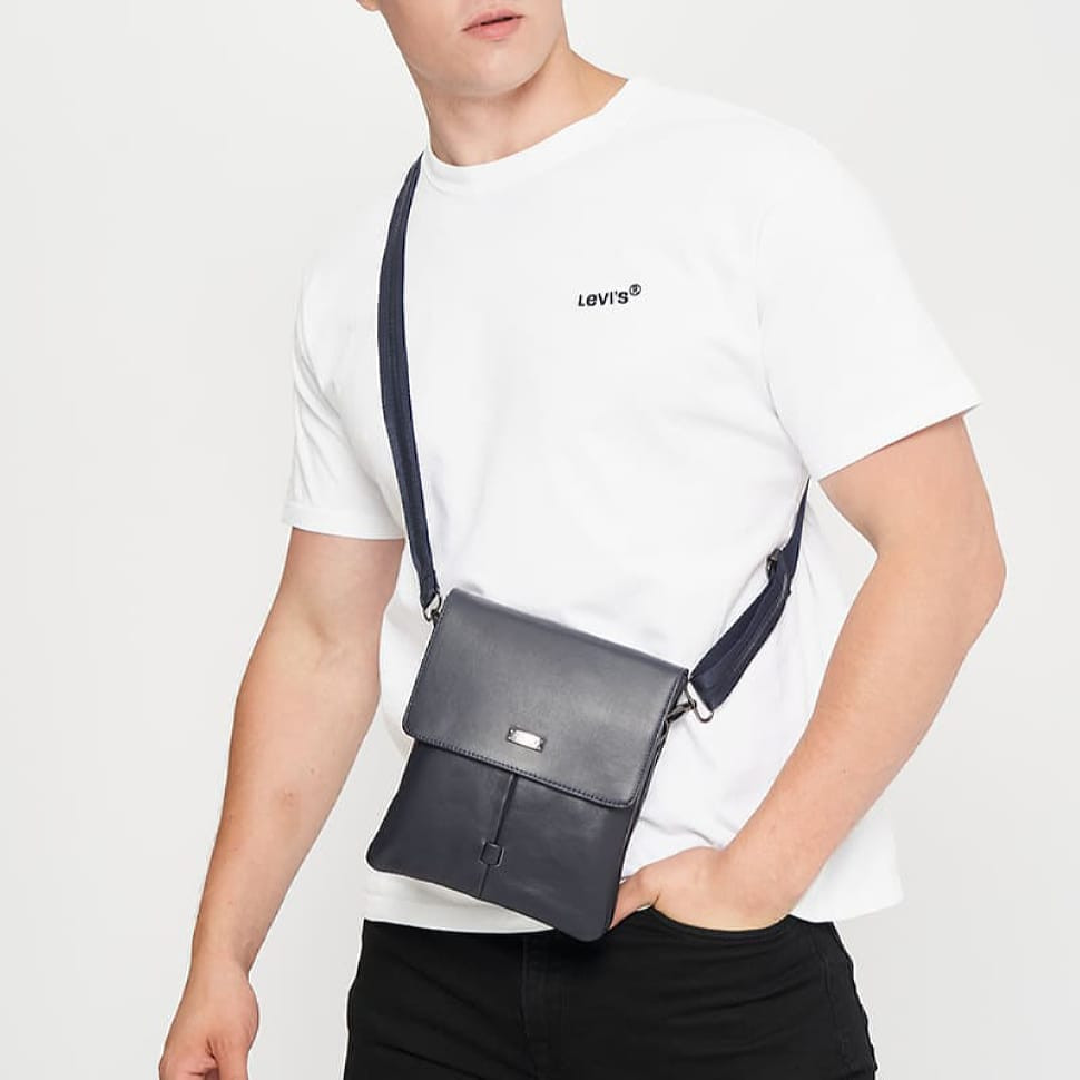 Чоловічі шкіряні сумки Ricco Grande T1tr0021n-navy