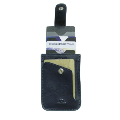 Кредитница кожаная Nevada 3821+RFID navy синий