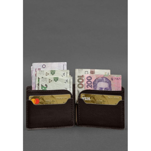Шкіряне портмоне 13.0 затискач темно-коричневий краст