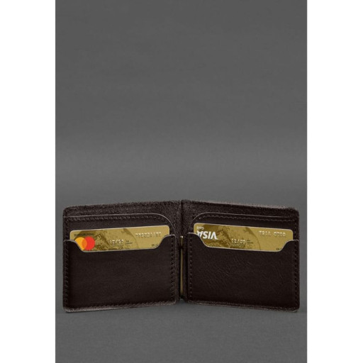 Шкіряне портмоне 13.0 затискач темно-коричневий краст