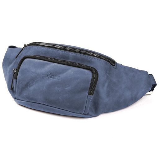 Стильна сумка на пояс бренду TARWA RK-3079-3md у синем crazy horse