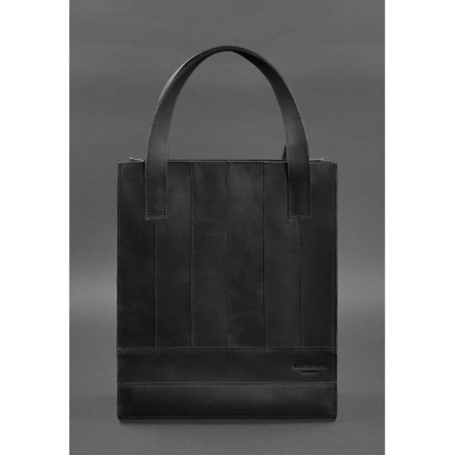 Шкіряна жіноча сумка шоппер Бетсі чорна