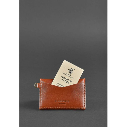 Шкіряна монетниця з клапаном 1.0 світло-коричнева