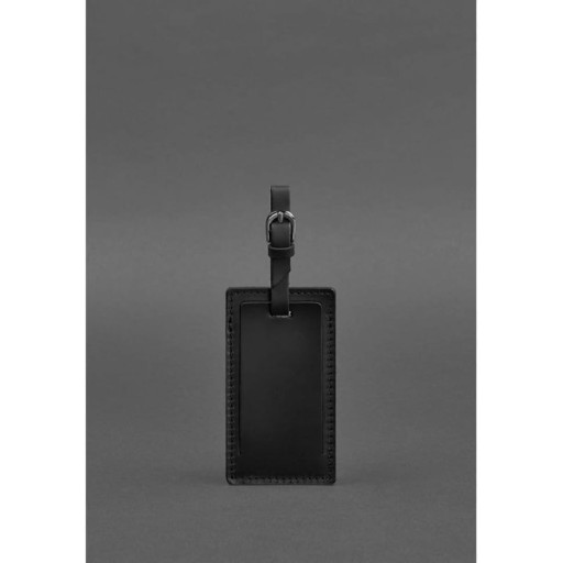 Шкіряна бирка для багажу 3.0 Чорна Crazy Horse