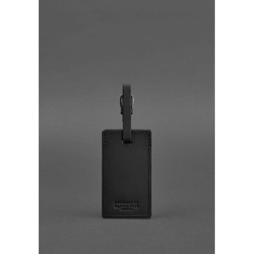 Шкіряна бирка для багажу 3.0 Чорна Crazy Horse