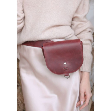 Women's leather bag Ruby S burgundy vintage