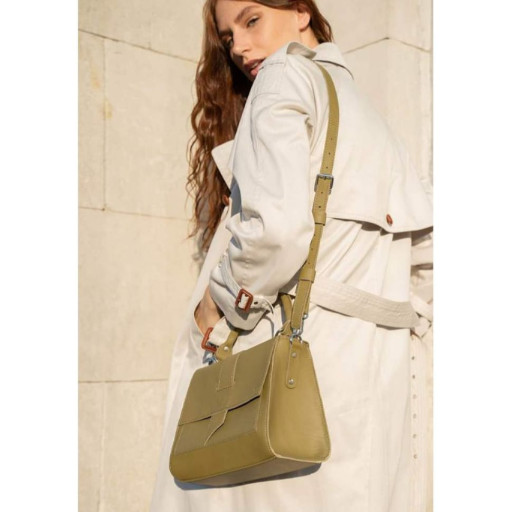 Жіноча шкіряна сумка Ester оливкова
