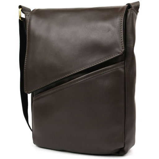 Чоловіча шкіряна сумка А4 через плече GC-1502-3md TARWA косий клапан