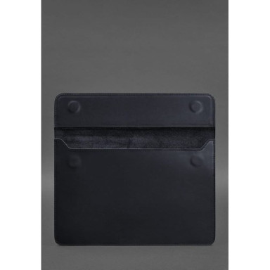 Кожаный чехол-конверт на магнитах для MacBook 14 Синий Crazy Horse