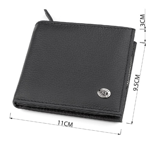 Чоловічий гаманець ST Leather 18343 (ST154) наnуральная шкіра Чорний