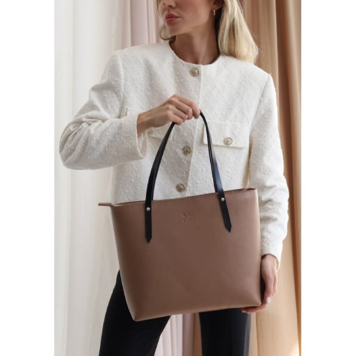 Кожаный шоппер Walker Mini карамель краст