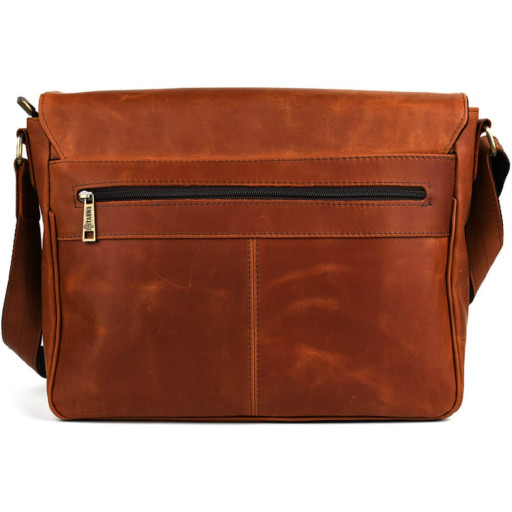 Чоловіча шкіряна сумка через плече із клапаном TARWA RB-1047-3md коньяк
