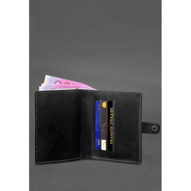 Leather wallet cover for officer ID 11.0 black Crazy Horse