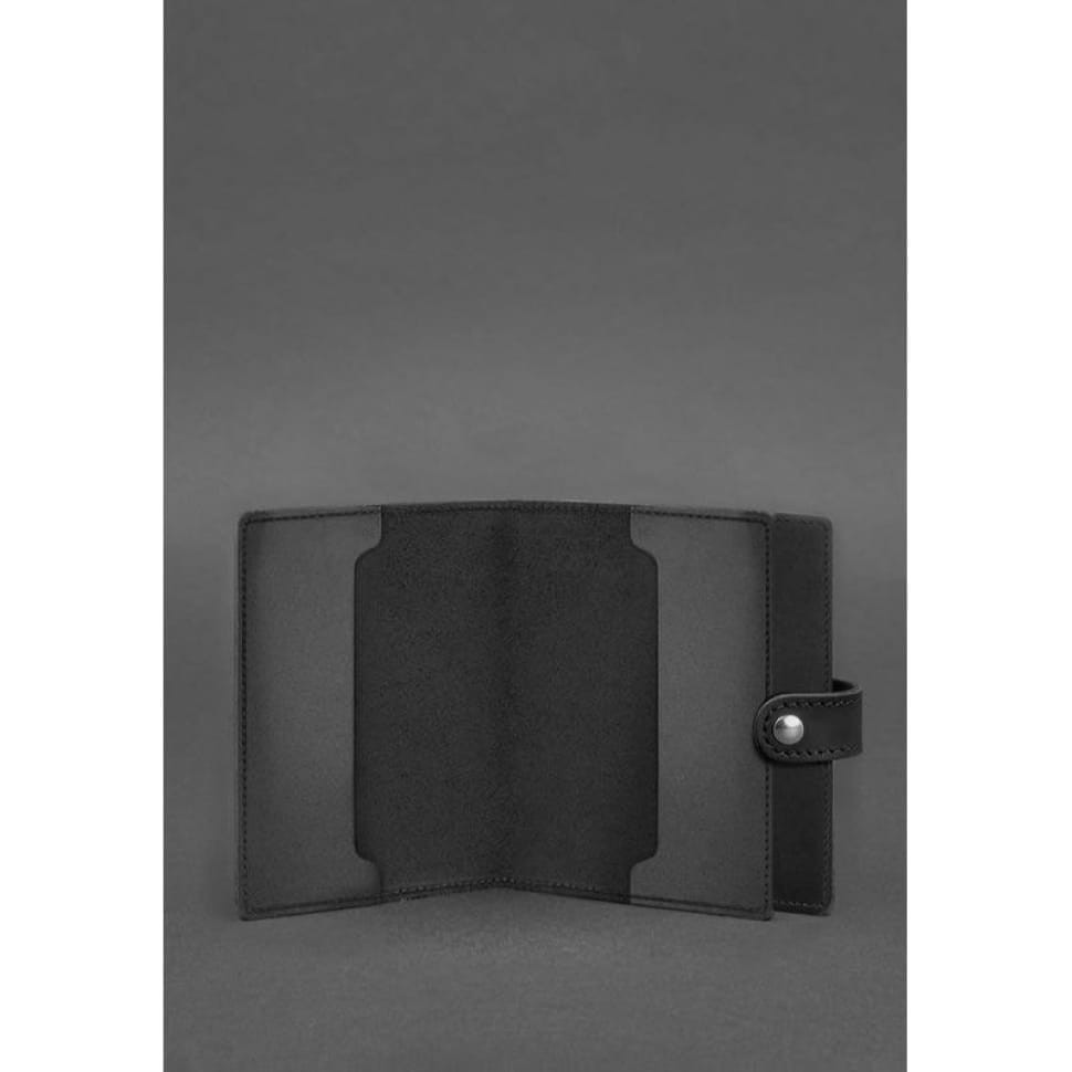 Кожаная обложка-портмоне для удостоверения офицера 11.0 черная Crazy Horse