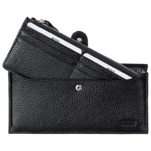 Портмоне-купюрник шкіряне BOND 577-281 чорний флотар