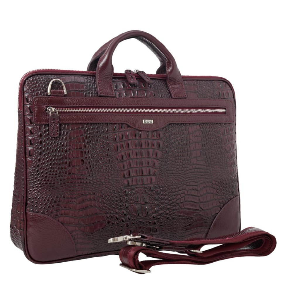 Портфель кожа Desisan 803-60 бордо кроко