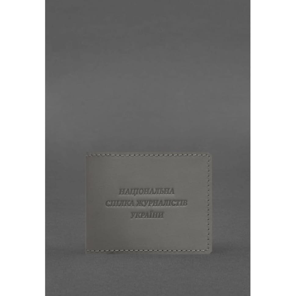 Шкіряна обкладинка для посвідчення журналіста Сіра