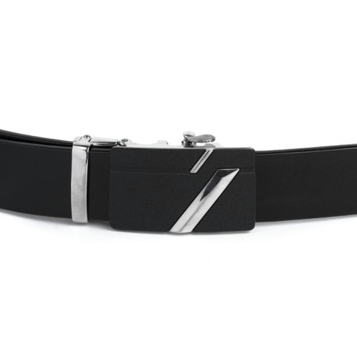 Ремінь чоловічий з чорною матовою пряжкою Vintage 20329 Чорний