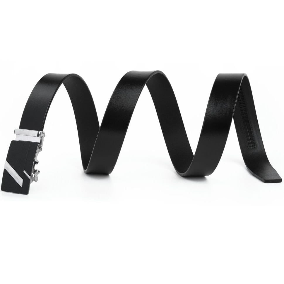 Ремінь чоловічий з чорною матовою пряжкою Vintage 20329 Чорний