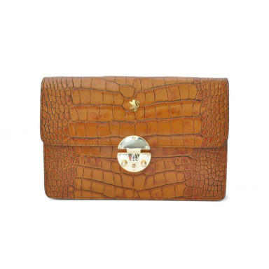 Pratesi KCO202/D - Lucrezia De' Medici King Cross Body Bag in cow leather King Cognac