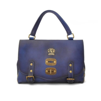 Pratesi BBE162/P - Woman Bag Castell'Azzara Small in cow leather Bruce Electric Blue