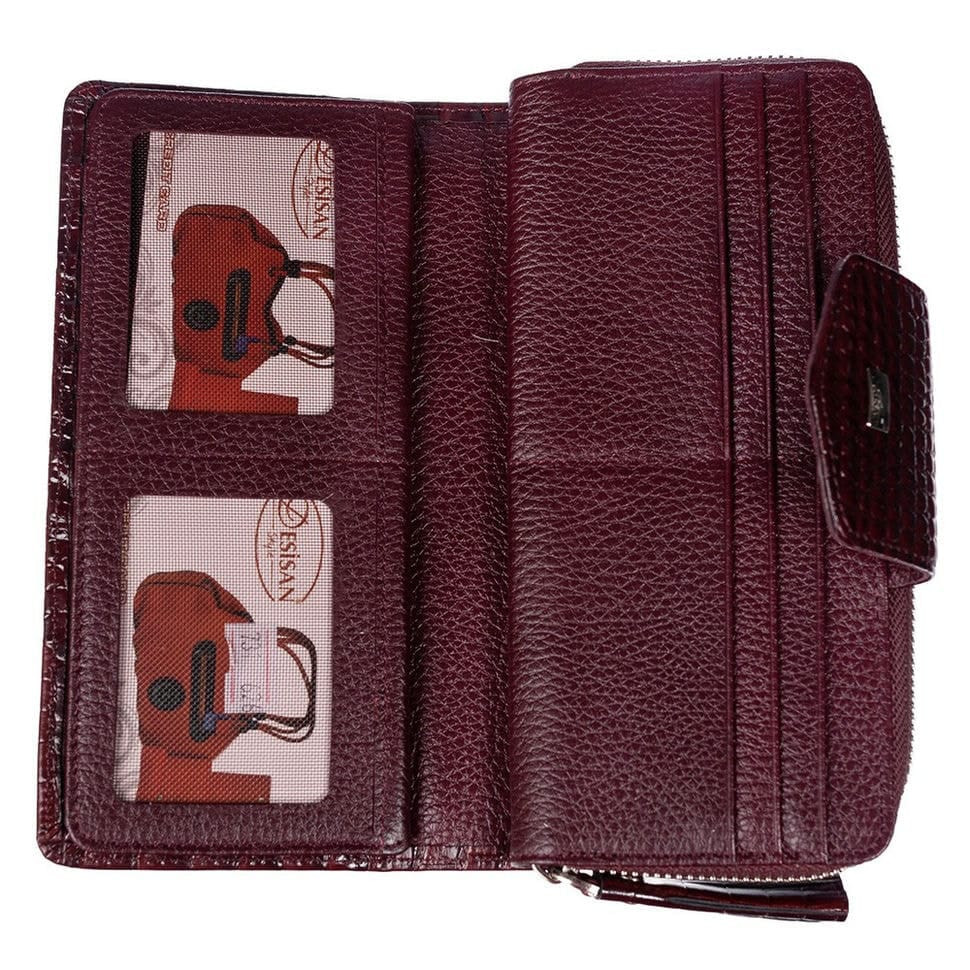 Гаманець жіночий шкіряний Desisan 731-626 бордо кроко