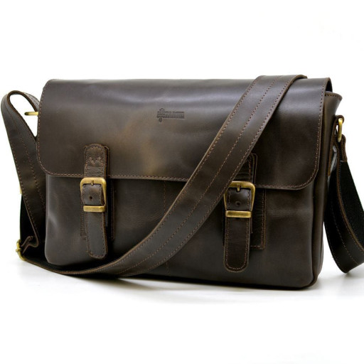 Мессенджер з натуральної шкіри, наплічна сумка TARWA, TC-6002-3md