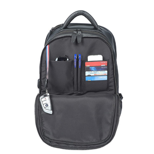 Шкіряний чоловічий рюкзак JD2766A John McDee чорний