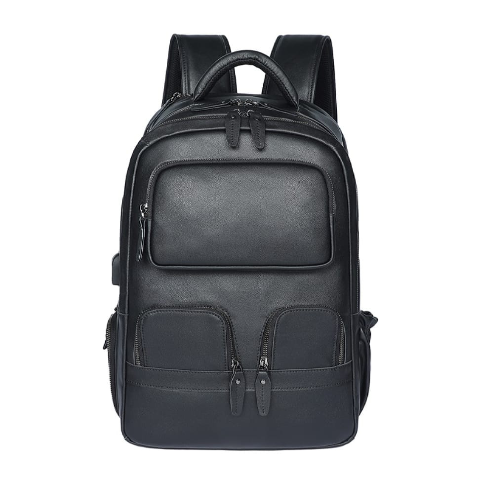 Шкіряний чоловічий рюкзак JD2766A John McDee чорний