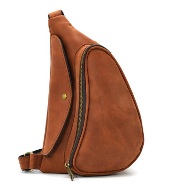 Leather backpack TARWA RB-3025-3md one-shoulder sling backpack
