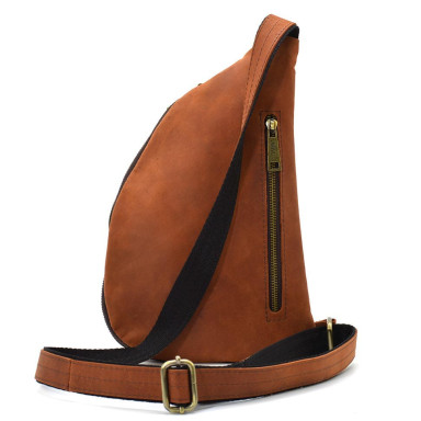 Leather backpack TARWA RB-3025-3md one-shoulder sling backpack