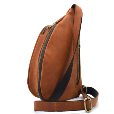 Leather backpack TARWA RB-3025-3md one-shoulder sling backpack