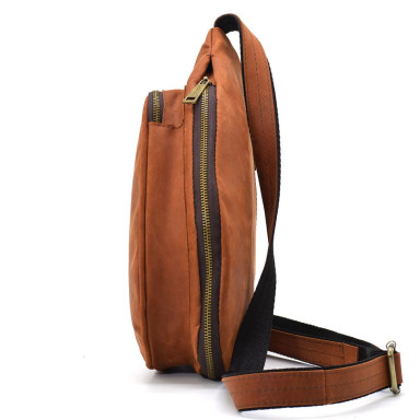Leather backpack TARWA RB-3025-3md one-shoulder sling backpack